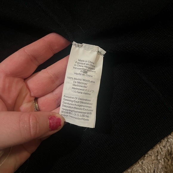 J. Crew Sequin Embellished Black Cardigan Merino Sweater Size Small - Picture 3 of 9